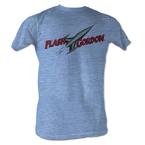 Flash Gordon Comic Logo Light Blue T-Shirt